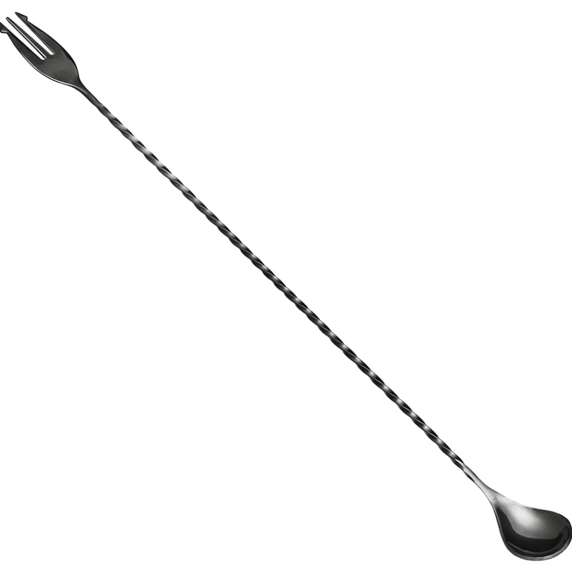 Barlöffel mit Gabel | 40 cm - Gunmetal Black