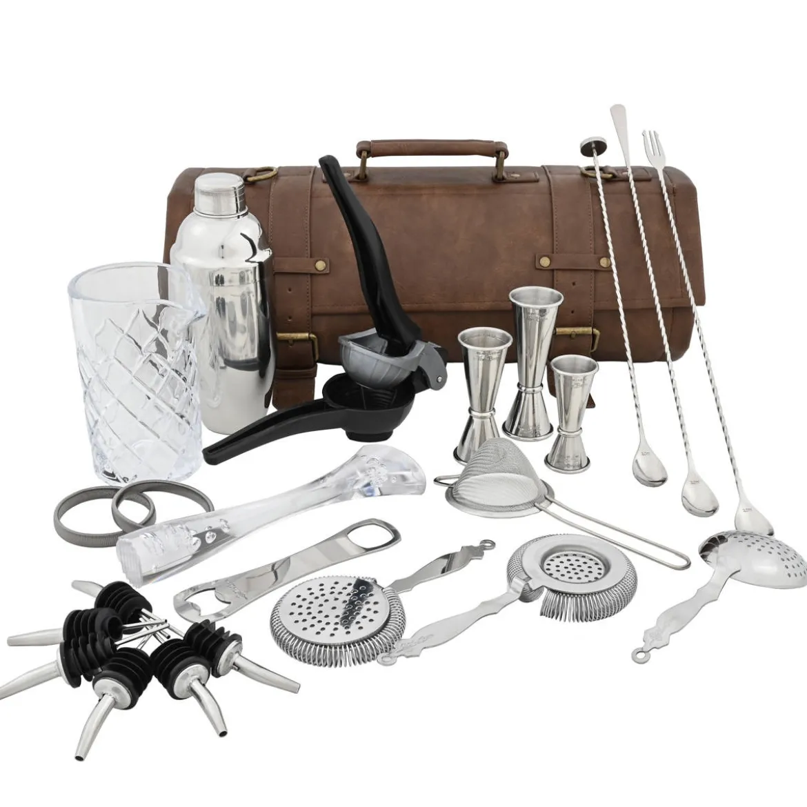 Barrolle mit Cocktailset Deluxe | Braun