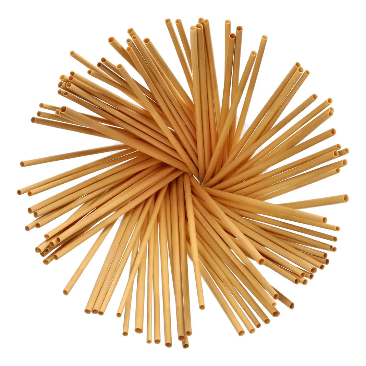 Bio-Strohhalm aus Stroh | Ø 4 mm x 20 cm - Papstar Pure (100 Stk)