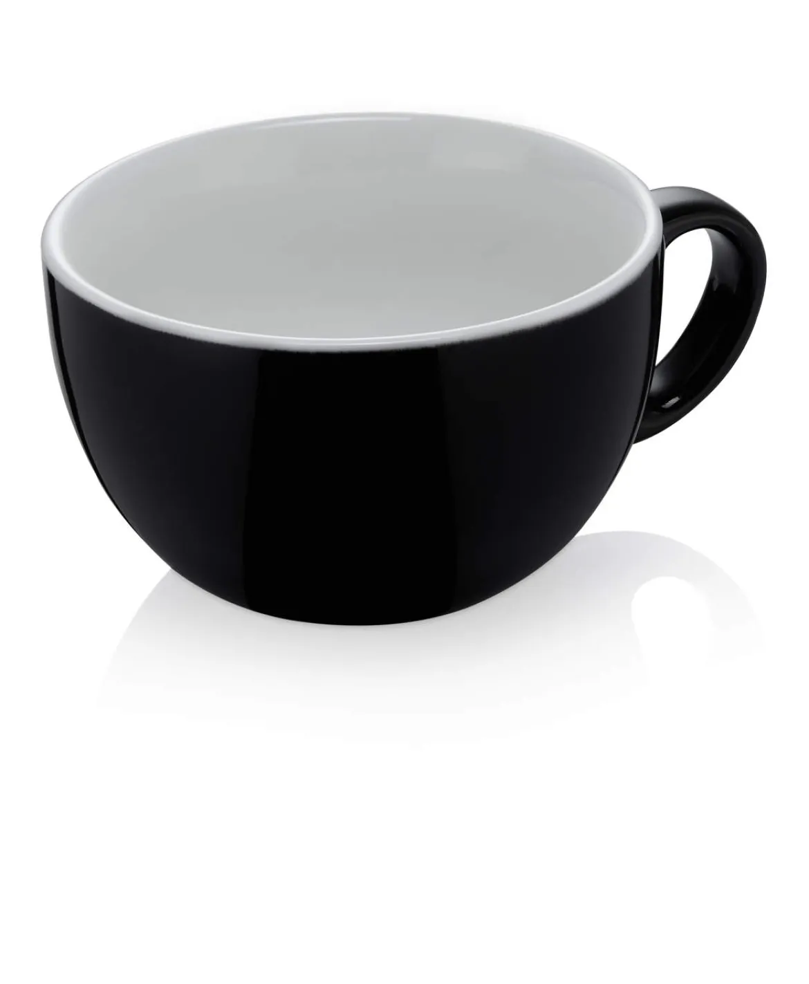 Caffé Latte Tasse - Italia Black | Schwarz - 350 ml (6 Stk)