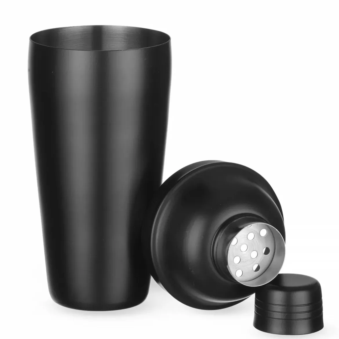Cocktail-Shaker Edelstahl | 3teilig - 0,75l - Schwarz matt