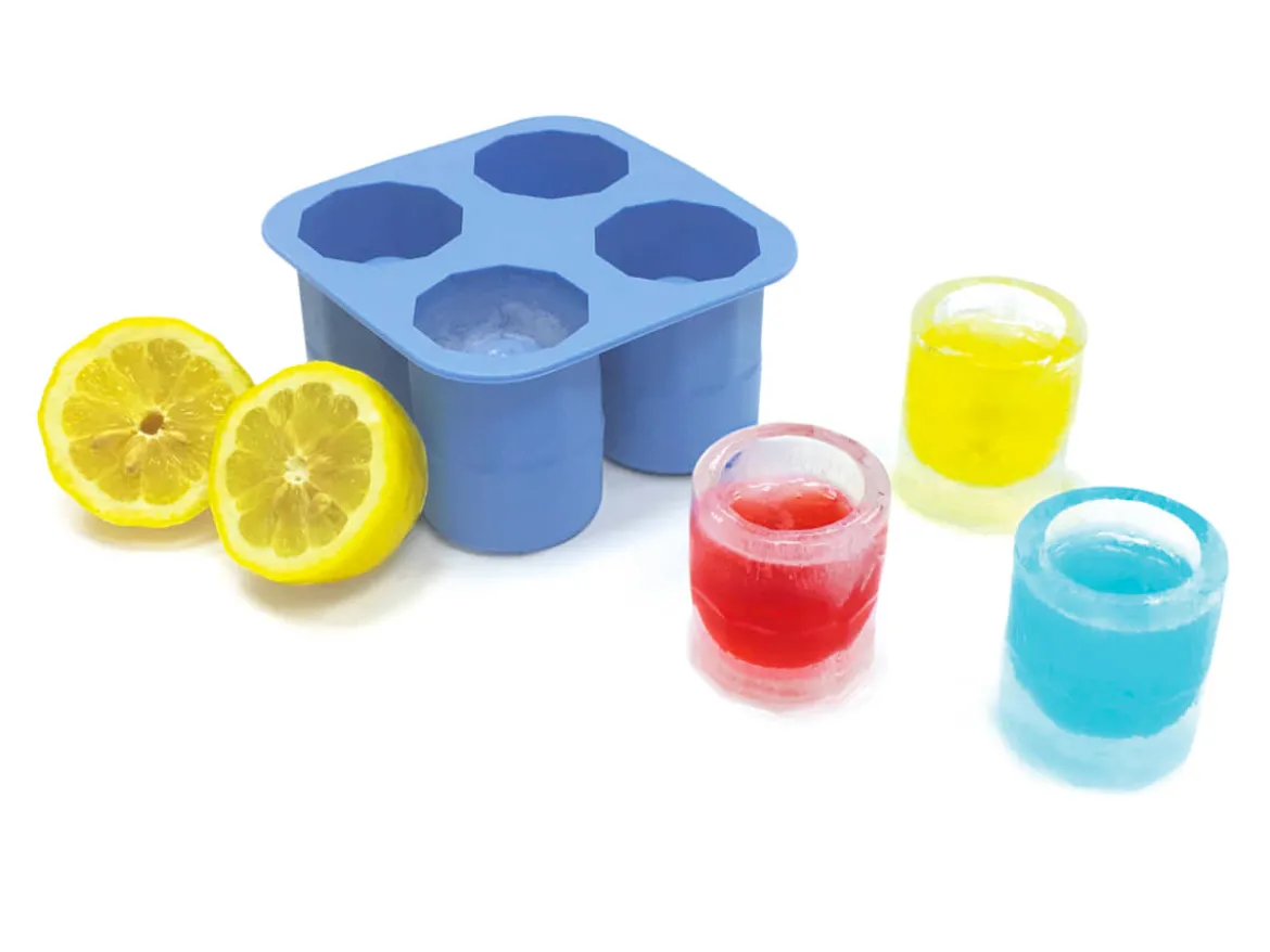 Eiswürfelform Shotglas rund | 4 Stück