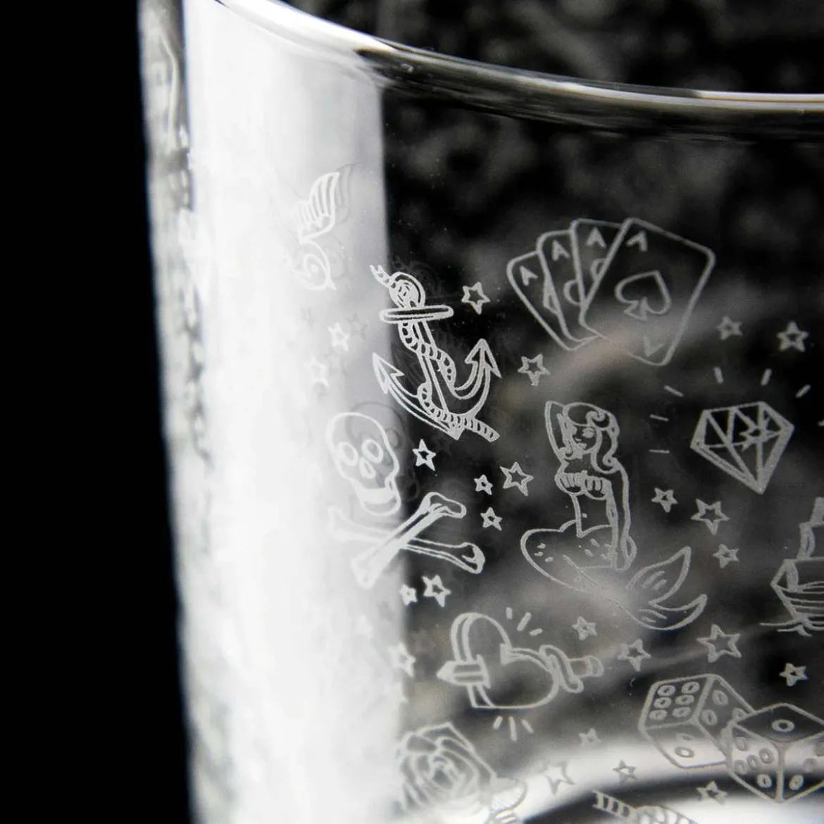 Old Fashioned Glas - Tattoo Verzierung | 250ml