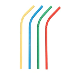Papierstrohhalm biegbar | Bunt - Ø 6 mm x 22 cm - Papstar Pure (100 Stk)