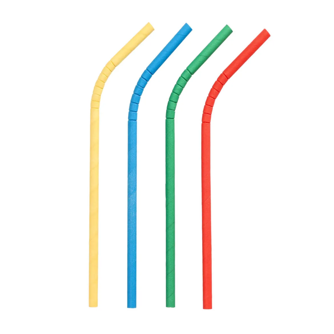 Papierstrohhalm biegbar | Bunt - Ø 6 mm x 22 cm - Papstar Pure (100 Stk)