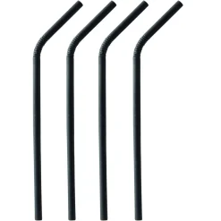 Papierstrohhalm biegbar | Schwarz - Ø 6 mm x 22 cm - Papstar Pure (100 Stk)
