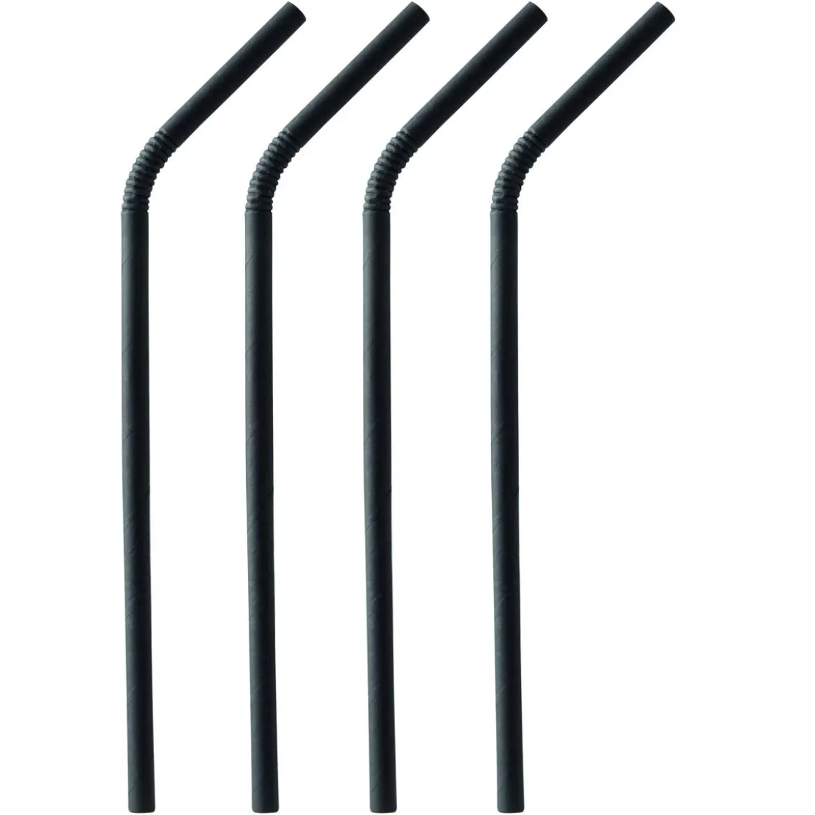 Papierstrohhalm biegbar | Schwarz - Ø 6 mm x 22 cm - Papstar Pure (100 Stk)