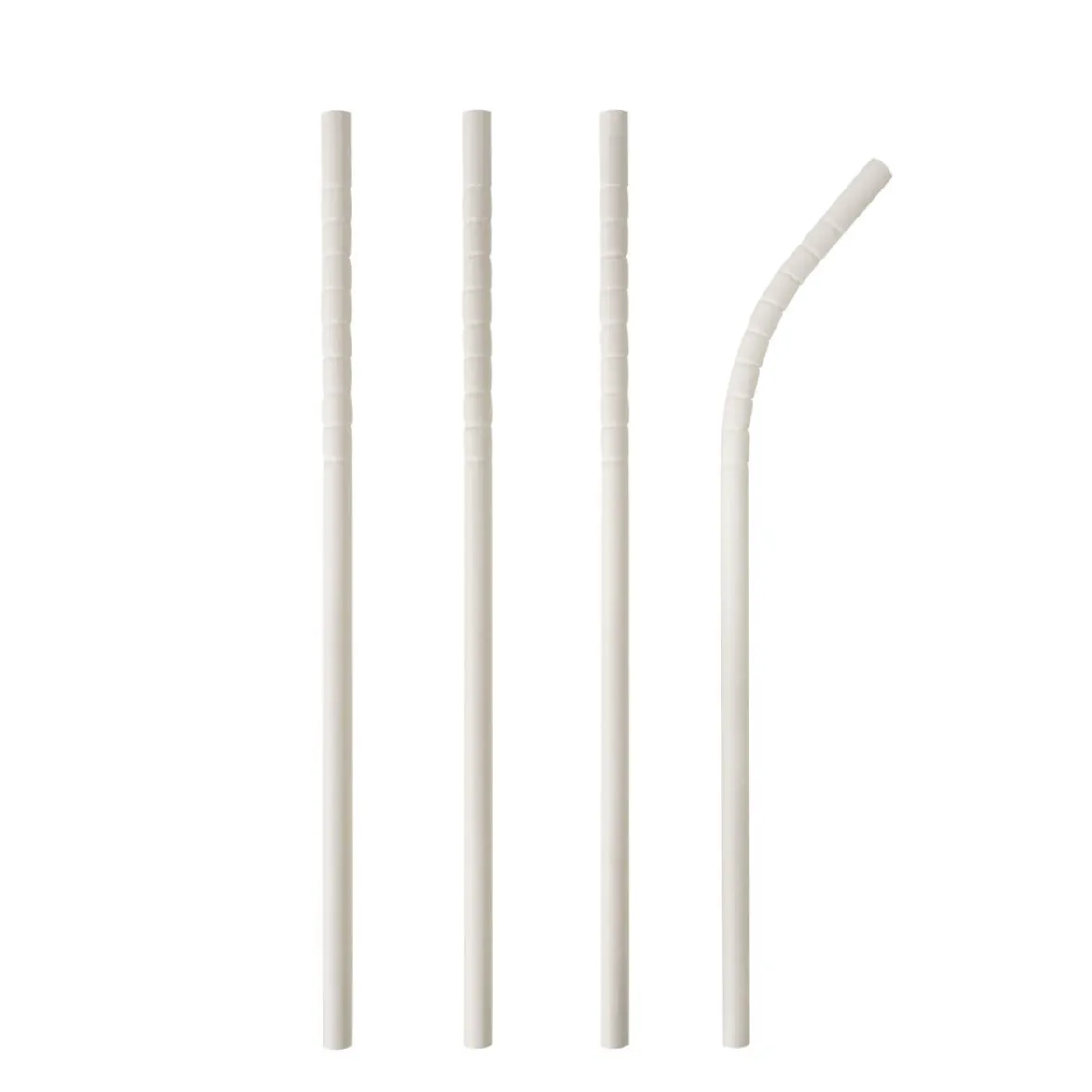 Papierstrohhalm biegbar | Weiß - Ø 6 mm x 22 cm - Papstar Pure (100 Stk)