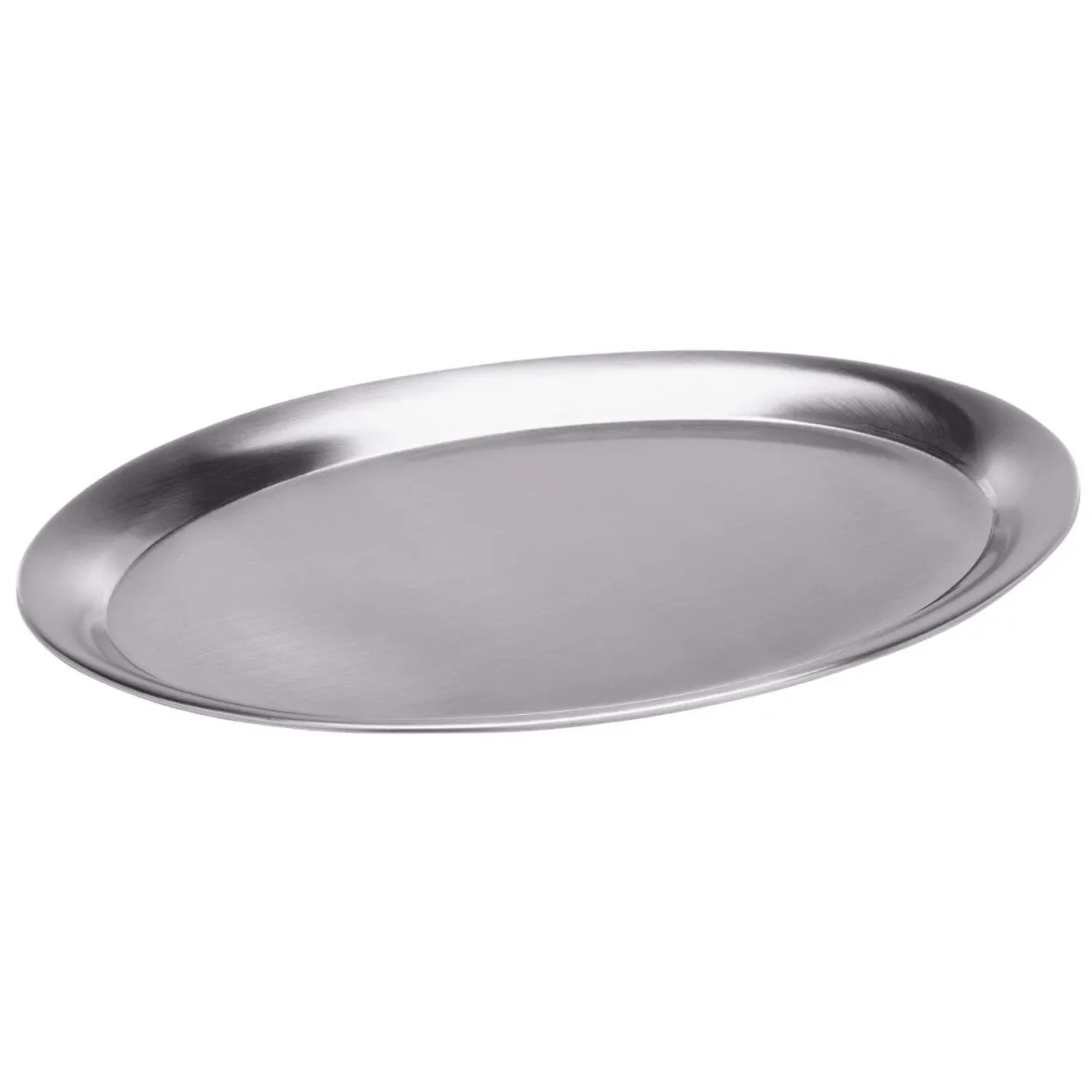 Serviertablett oval - Edelstahl matt | 19,5 x 15 cm