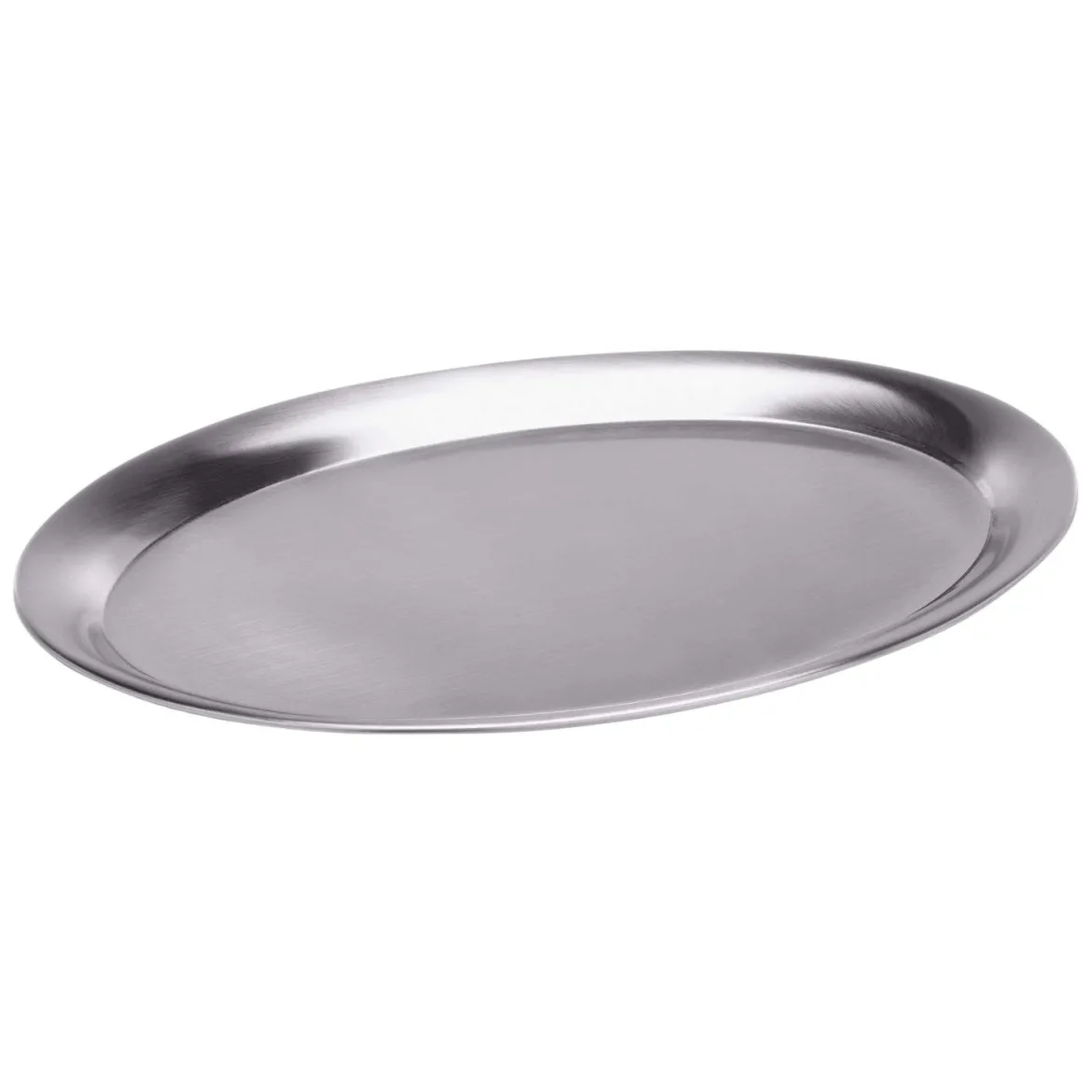 Serviertablett oval - Edelstahl matt | 26,5 x 19,5 cm