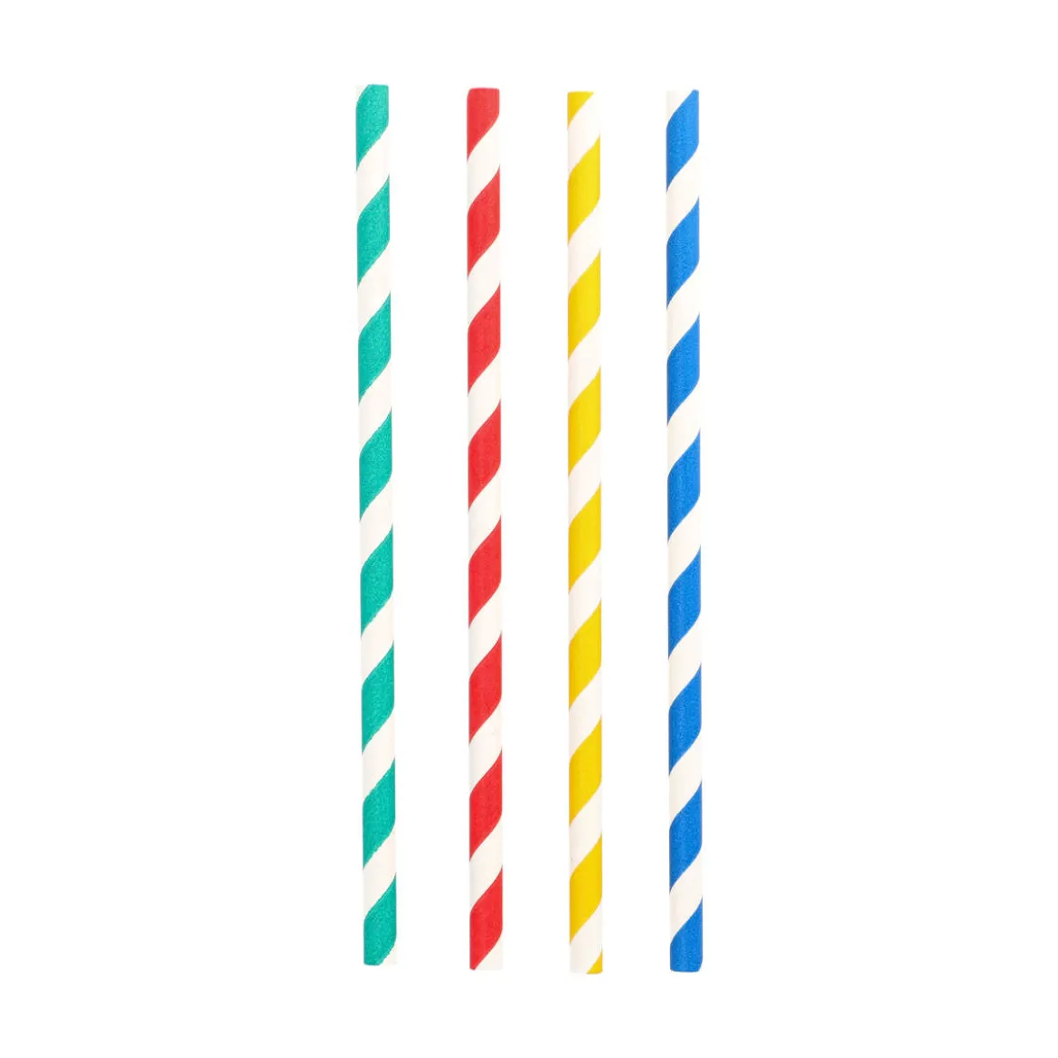 Shake Papier-Trinkhalm | Gestreift - Ø 8 mm x 21 cm - Papstar Pure (100 Stk)