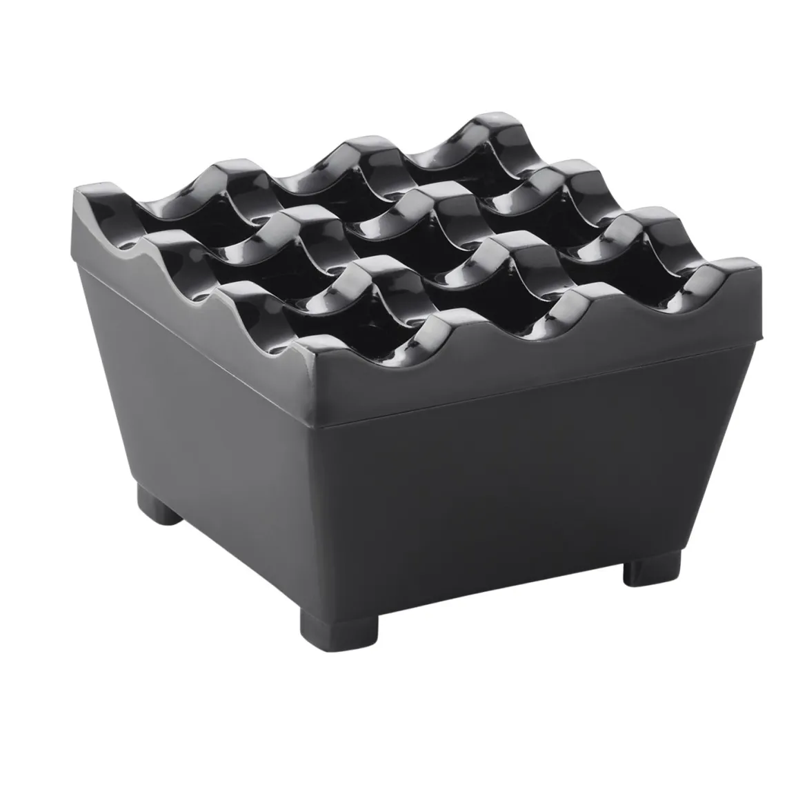 Windaschenbecher schwer | stapelbar - schwarz - 7,5 cm